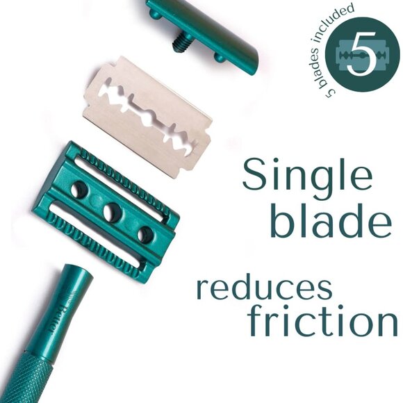 BNIB Bettershave Single Blade Reusable Razor Set - Atlantic Teal - Picture 5 of 7